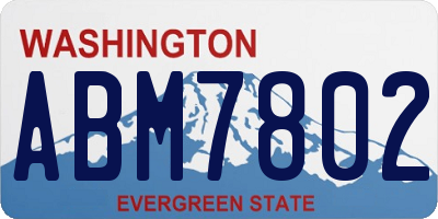 WA license plate ABM7802