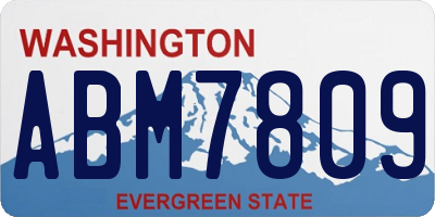 WA license plate ABM7809