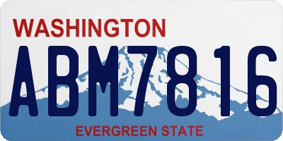 WA license plate ABM7816