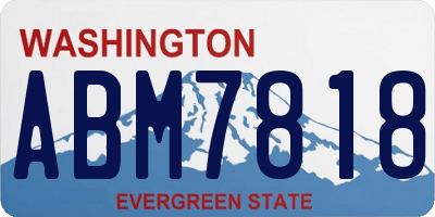 WA license plate ABM7818
