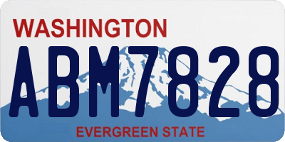 WA license plate ABM7828