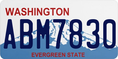 WA license plate ABM7830