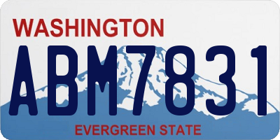 WA license plate ABM7831