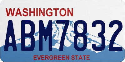 WA license plate ABM7832