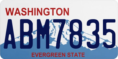 WA license plate ABM7835