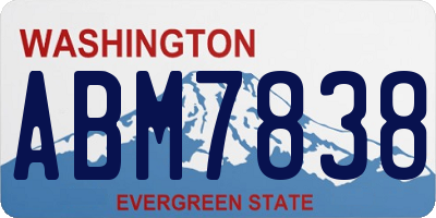 WA license plate ABM7838