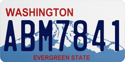 WA license plate ABM7841
