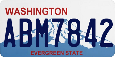 WA license plate ABM7842