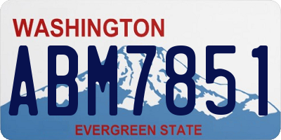 WA license plate ABM7851