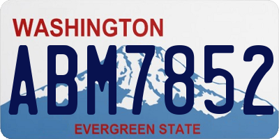 WA license plate ABM7852