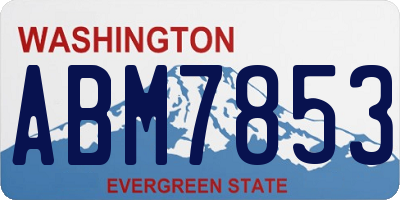 WA license plate ABM7853