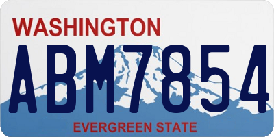 WA license plate ABM7854