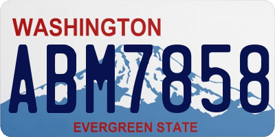 WA license plate ABM7858