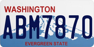 WA license plate ABM7870
