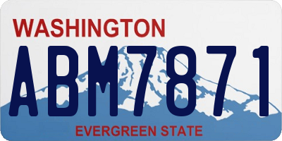 WA license plate ABM7871