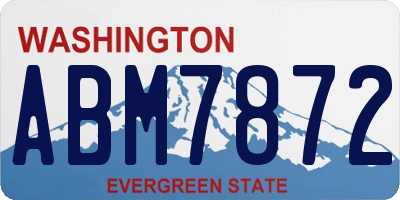 WA license plate ABM7872