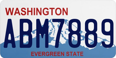 WA license plate ABM7889