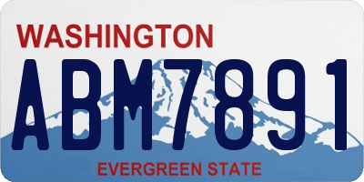 WA license plate ABM7891