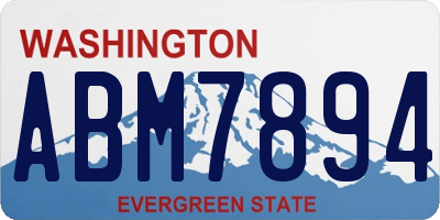 WA license plate ABM7894
