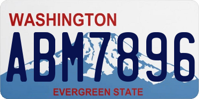WA license plate ABM7896