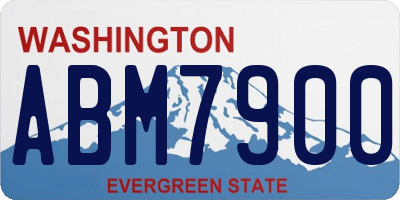 WA license plate ABM7900