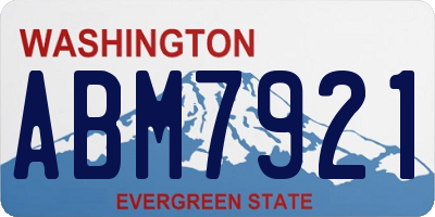 WA license plate ABM7921