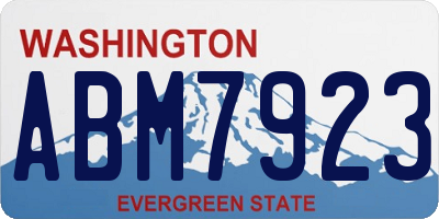 WA license plate ABM7923