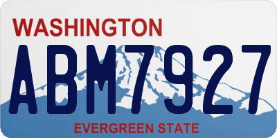 WA license plate ABM7927