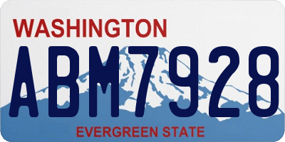 WA license plate ABM7928