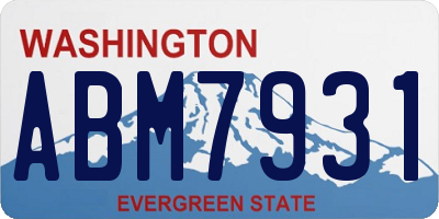 WA license plate ABM7931