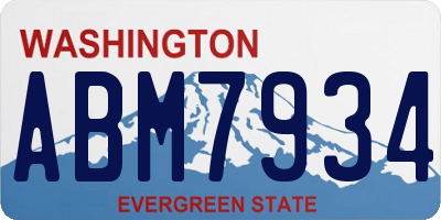 WA license plate ABM7934