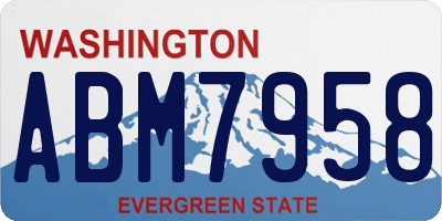 WA license plate ABM7958