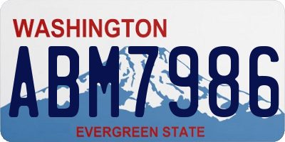WA license plate ABM7986