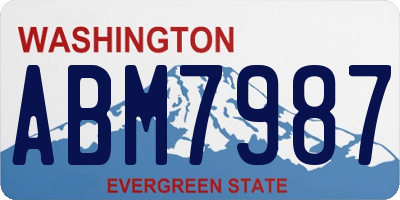 WA license plate ABM7987