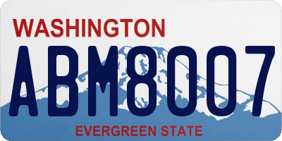 WA license plate ABM8007