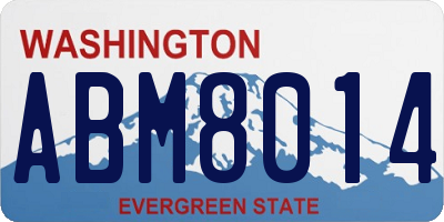 WA license plate ABM8014