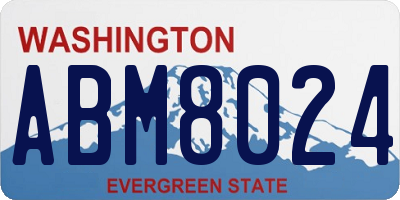 WA license plate ABM8024