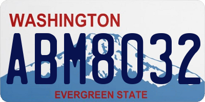 WA license plate ABM8032