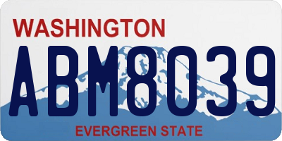 WA license plate ABM8039