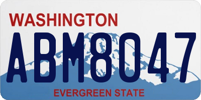 WA license plate ABM8047