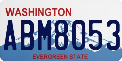WA license plate ABM8053