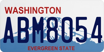 WA license plate ABM8054