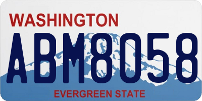 WA license plate ABM8058