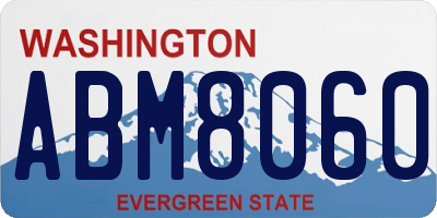 WA license plate ABM8060