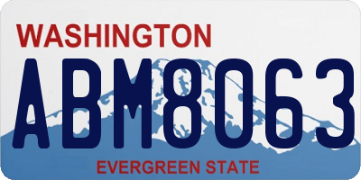 WA license plate ABM8063