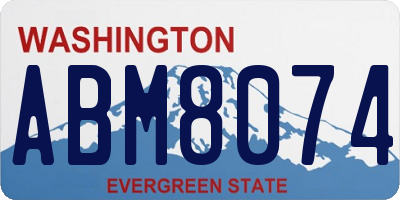 WA license plate ABM8074