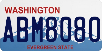 WA license plate ABM8080