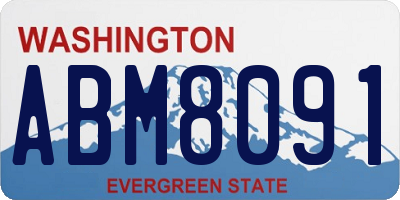 WA license plate ABM8091