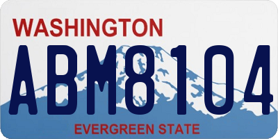 WA license plate ABM8104