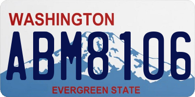 WA license plate ABM8106